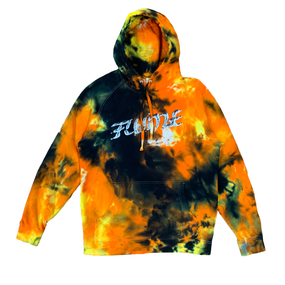 Logo / Orange Splash Tie Dye Hood