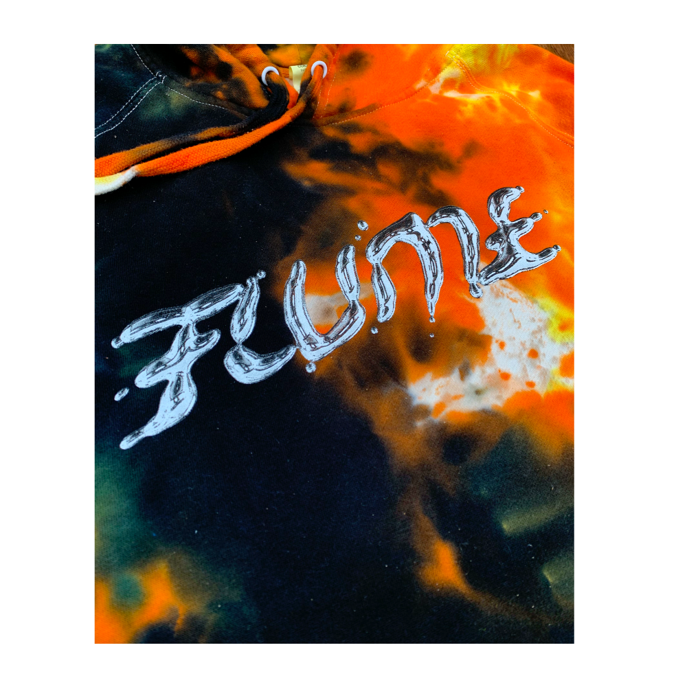 Logo / Orange Splash Tie Dye Hood